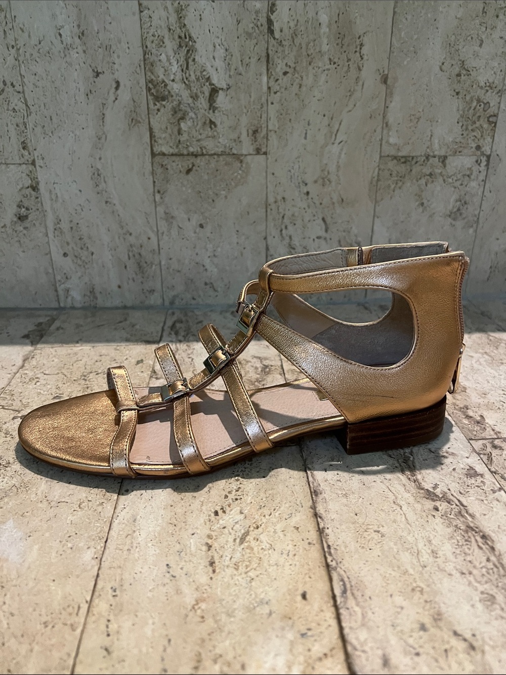 Louise et Cie Metallic Gold Strappy Gladiator Sandal